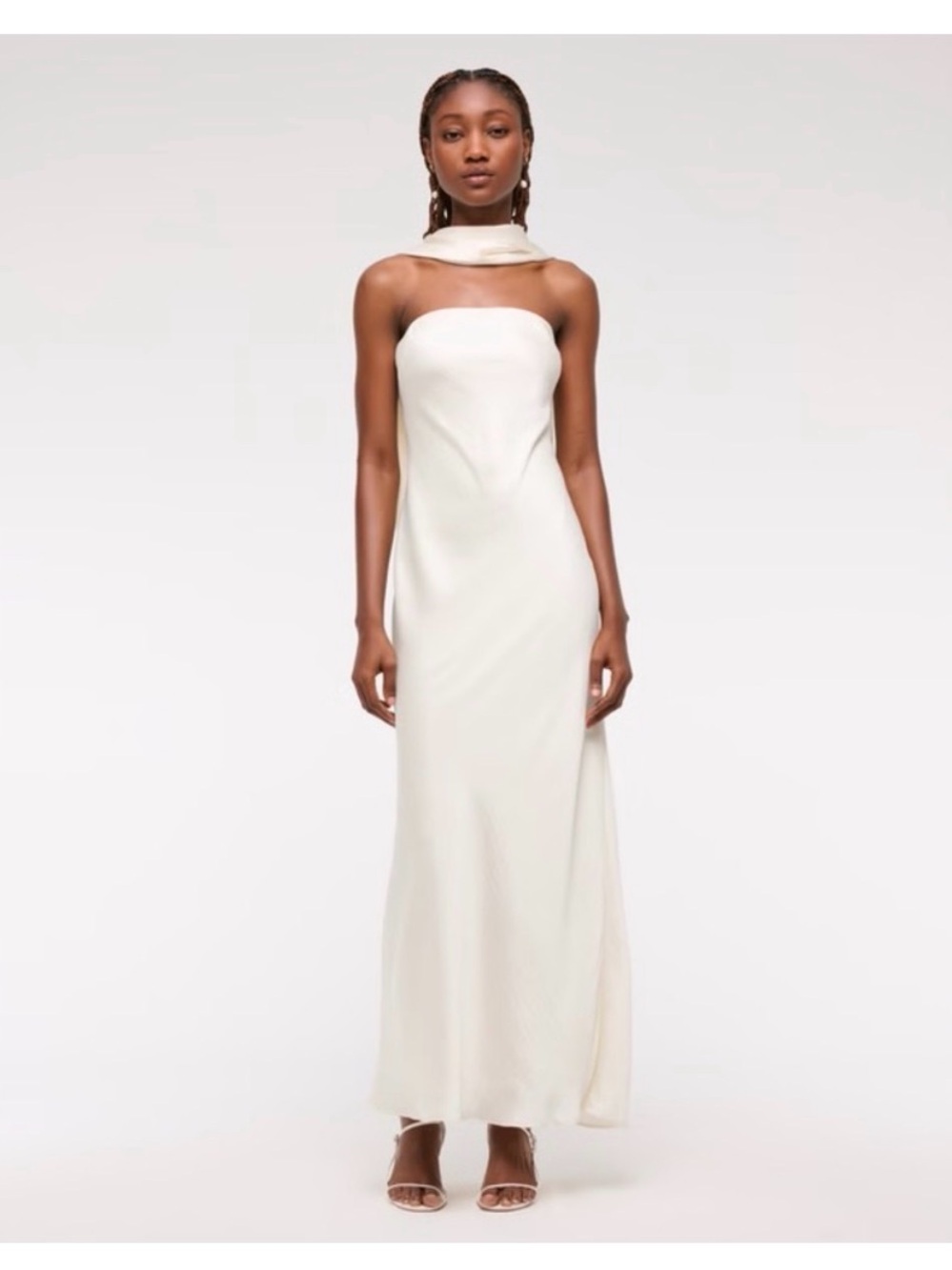 NWT Small Abercrombie & Fitch strapless slip scarf maxi dress